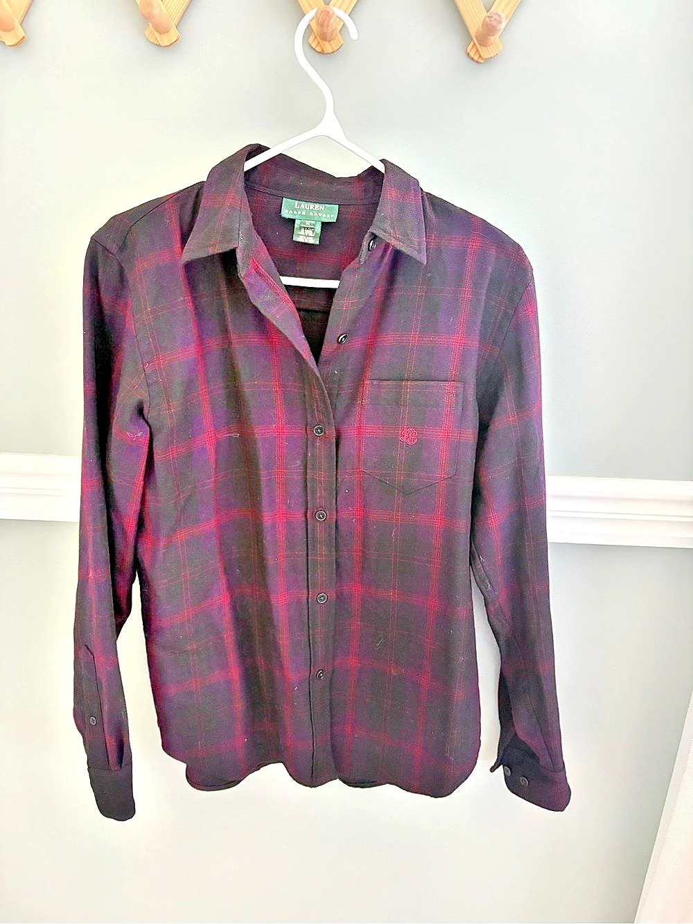 Lauren Ralph Lauren Plaid Wool Button Down